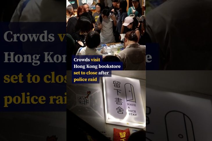 Crowds visit Hong Kong bookstore set to close after police raid