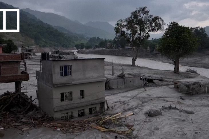 Drone footage shows extent of damage in Nepal village after disaster