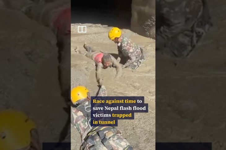 Race against time to save Nepal flash flood victims trapped in tunnel