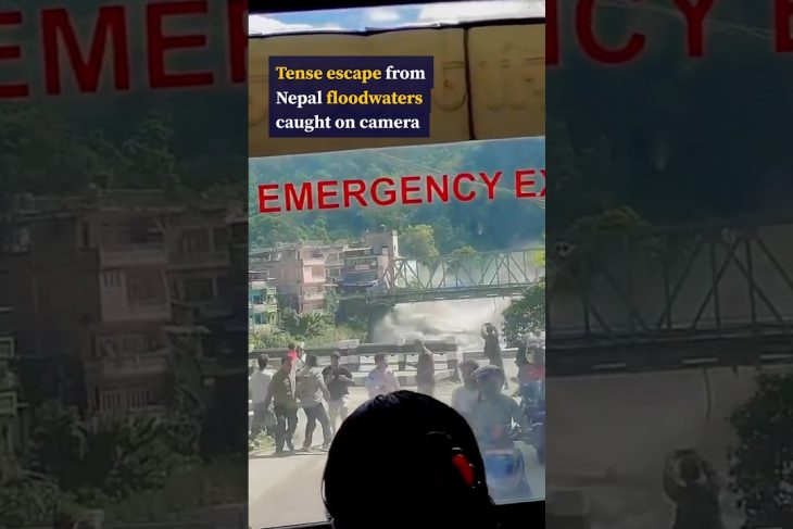 Tense escape from Nepal floodwaters caught on camera