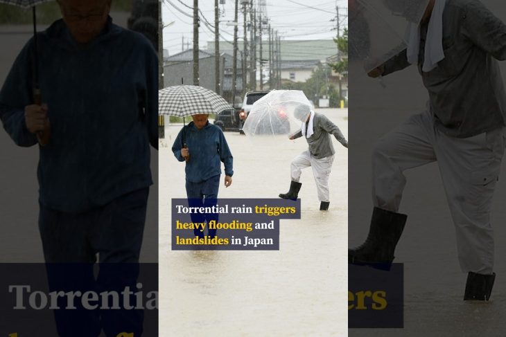 Torrential rain triggers heavy flooding and landslides in Japan