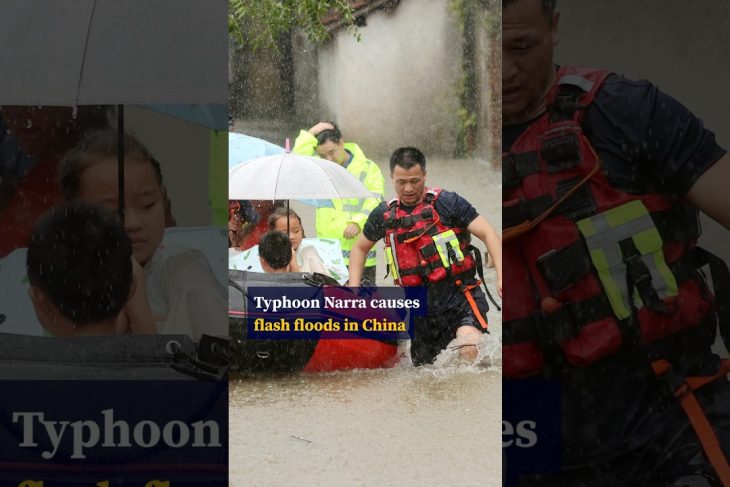 Typhoon Narra causes flash floods in China