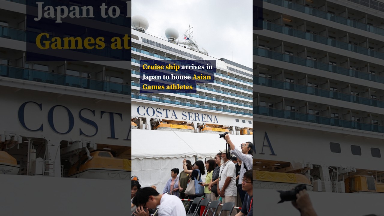 Cruise ship arrives in Japan to house Asian Games athletes