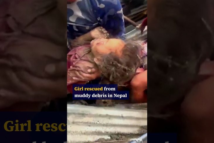 Girl rescued from muddy debris in Nepal