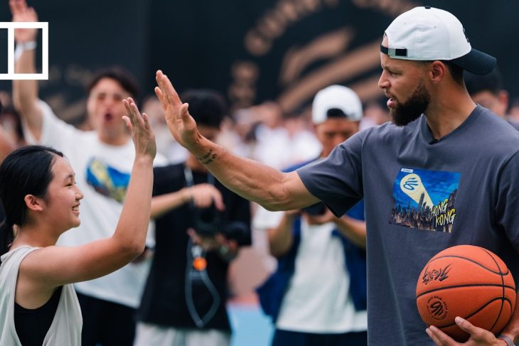 NBA superstar Stephen Curry visits Hong Kong school