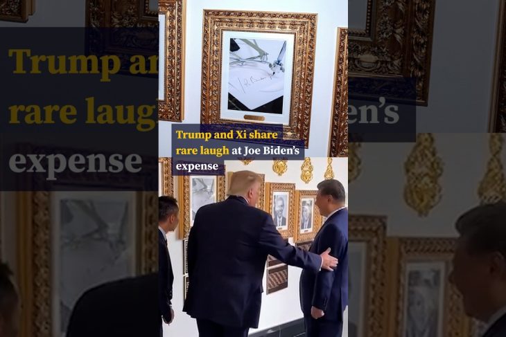 Trump and Xi share rare laugh at Joe Biden’s expense