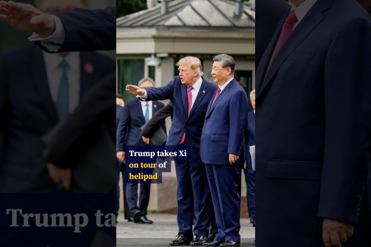Trump takes Xi on tour of helipad