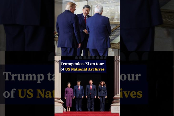 Trump takes Xi on tour of US National Archives