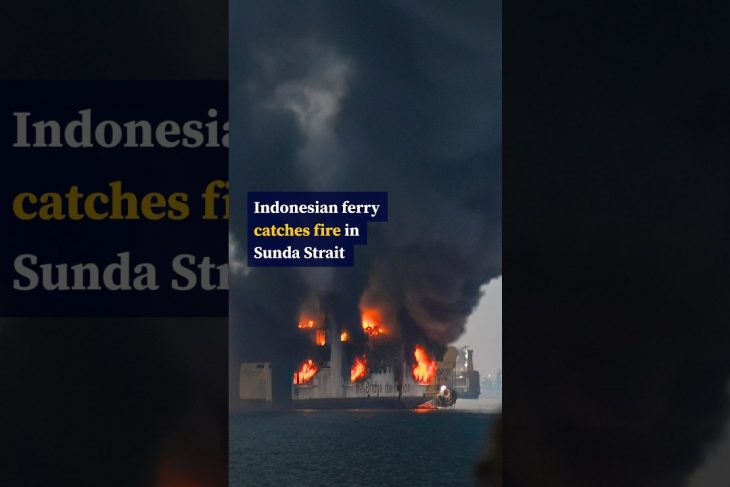 Indonesian ferry catches fire in Sunda Strait